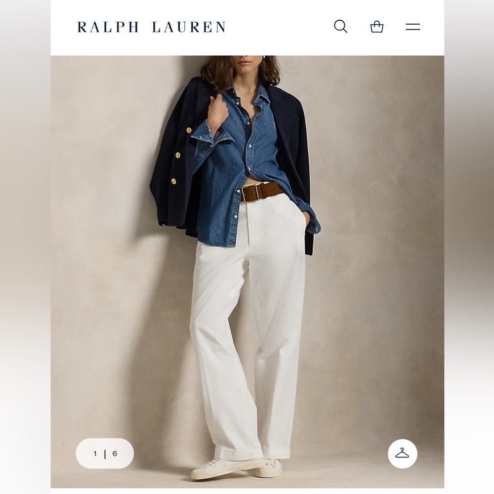 Ralph Lauren White Wide-Leg Trousers